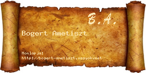 Bogert Ametiszt névjegykártya